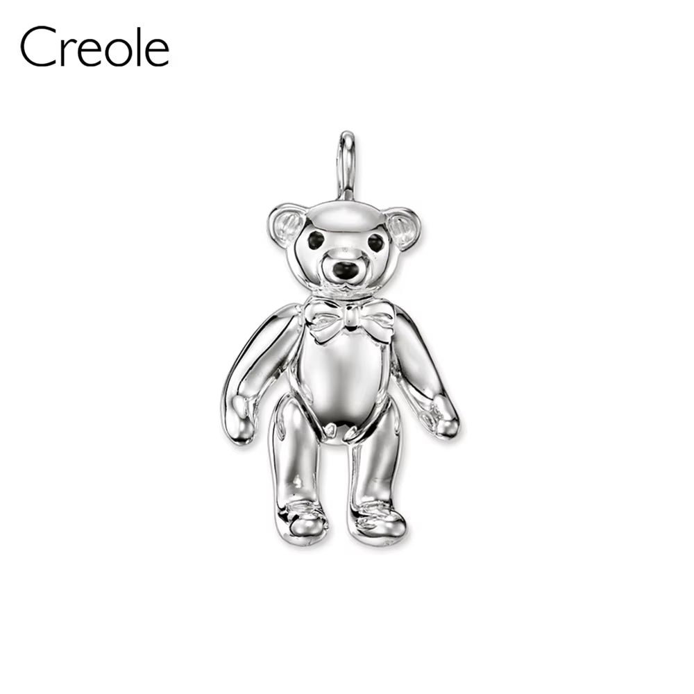 Polar Teddy Bear Blue Ornament Hand of Fatima Owl Necklace Pendant,2019 Jewelry 925 Sterling Silver Trendy Gift for Women