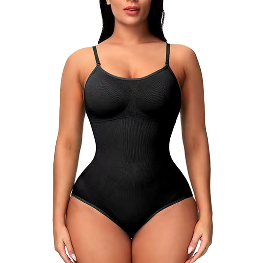 Super Sale V Neck Spaghetti Strap Bodysuit Compression Body Suits Open Crotch Shapewear Slimming Body Shaper Smooth Out Bodysuit