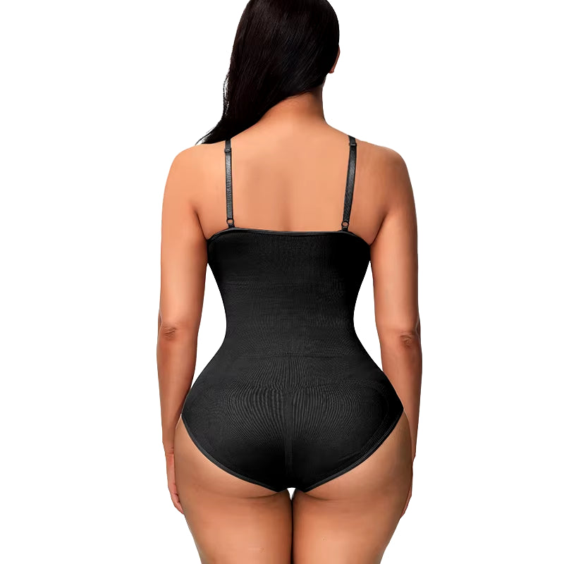 Super Sale V Neck Spaghetti Strap Bodysuit Compression Body Suits Open Crotch Shapewear Slimming Body Shaper Smooth Out Bodysuit