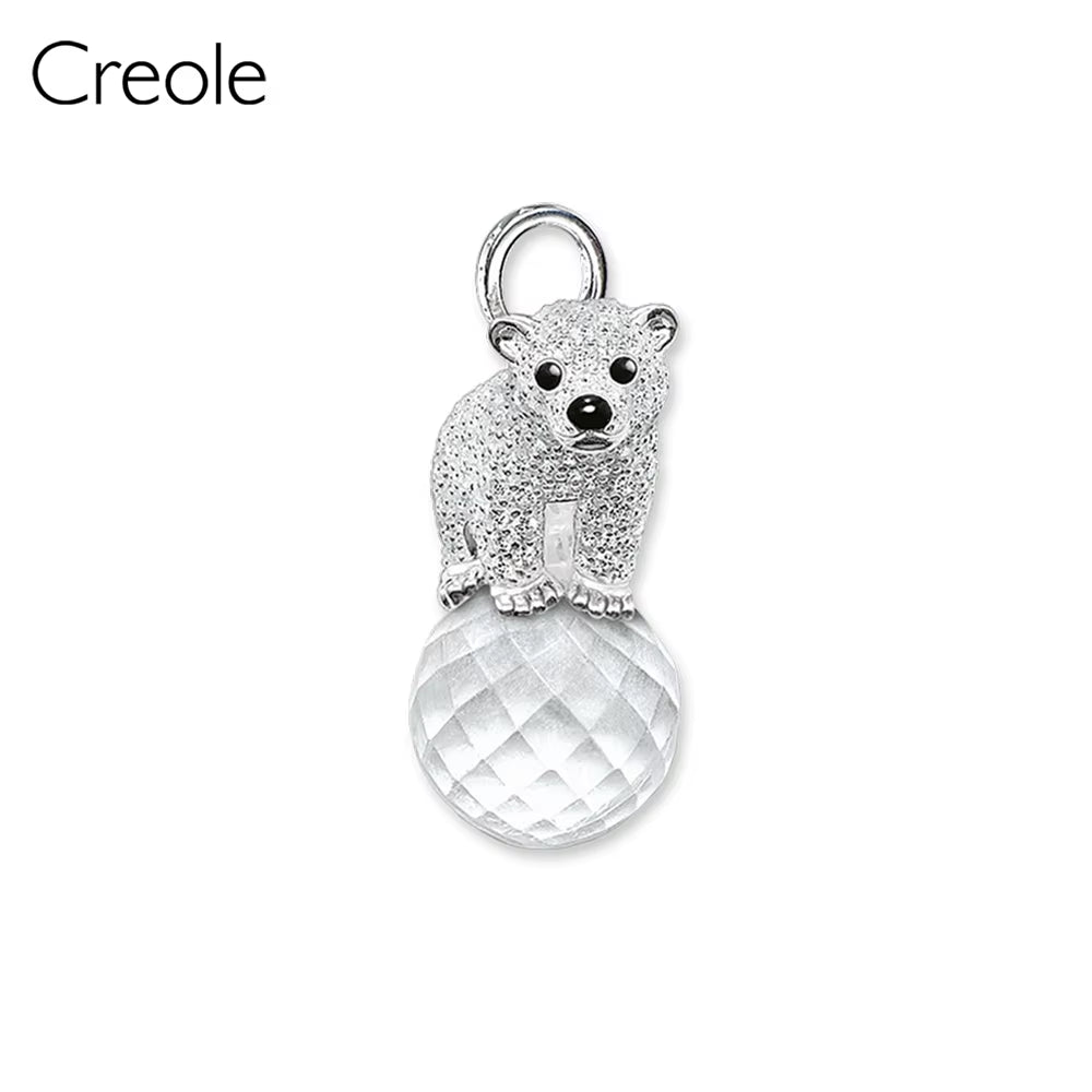 Polar Teddy Bear Blue Ornament Hand of Fatima Owl Necklace Pendant,2019 Jewelry 925 Sterling Silver Trendy Gift for Women