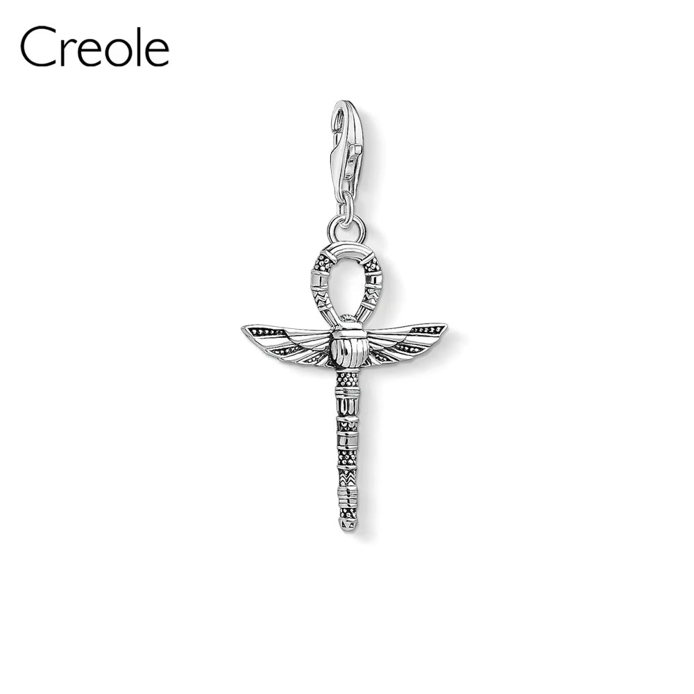 Heart Pave Vintage Star Cross of Life Ankh Skull Mayan Calendar Charm Pendant,2019 Fashion New Jewelry 925 Sterling Silver Gift