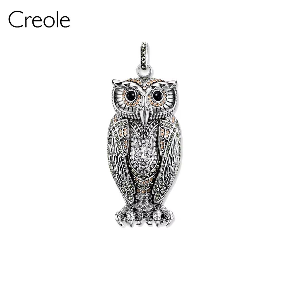 Polar Teddy Bear Blue Ornament Hand of Fatima Owl Necklace Pendant,2019 Jewelry 925 Sterling Silver Trendy Gift for Women